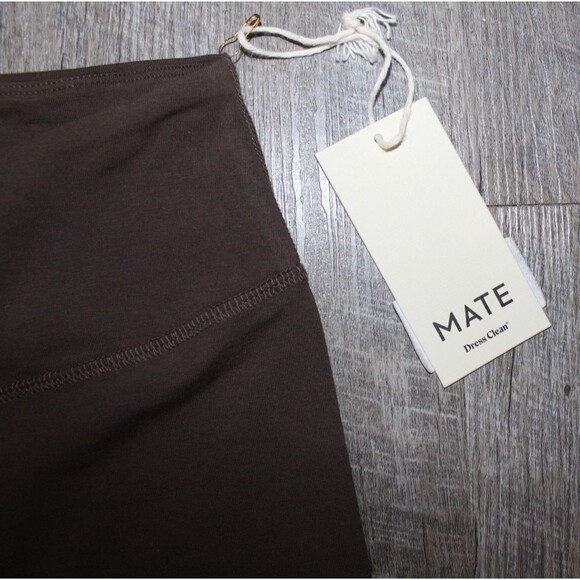 MATE THE LABEL WOMEN'S ORGANIC COTTON BIKER SHORTS NWT MOCHA BROWN SZ S - Picture 2 of 4
